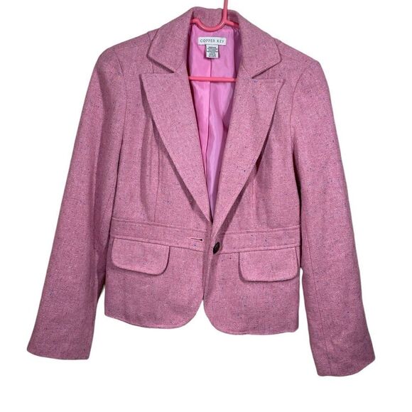 Copper Key Pink Wool Tweed Blazer size Medium - Picture 1 of 14